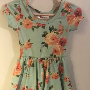 Vintage dot dot smile mint floral dress